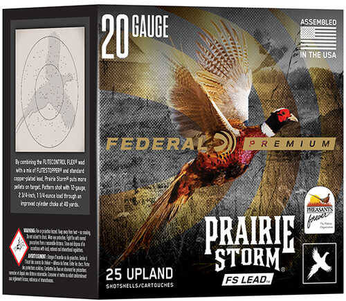 Federal Premium Prairie Storm 20 Gauge 3" FS Lead #5 Shot 1-1/4 oz 25 Round Ammunition